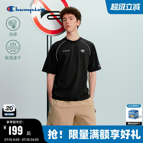 Champion插肩袖短袖T恤情侣款