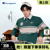 长袖 丁禹兮同款 新款 男26春季 复古学院风T恤女 Champion冠军POLO衫