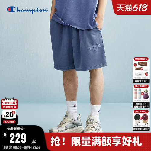 Champion冠军水洗做旧短裤