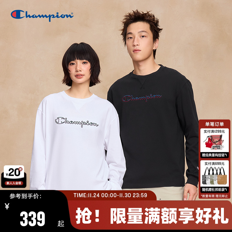 Champion冠军圆领长袖T恤情侣潮