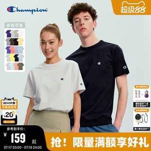 Champion短袖T恤男2026夏季新款纯棉休闲上衣女宽松圆领潮牌