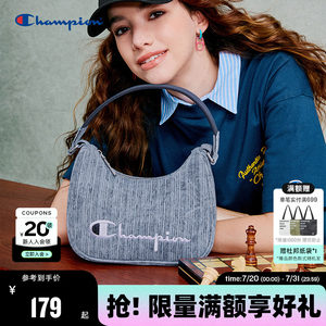 Champion冠军腋下包25秋季女字母刺绣时尚休闲牛角包通勤单肩包