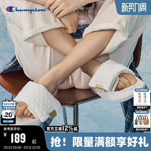 外穿鞋 休闲云朵厚底半拖老花沙滩拖鞋 子 女夏季 Champion冠军拖鞋