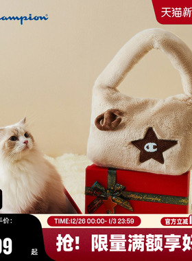 Champion冠军秋冬新款单肩包星星饼干男女情侣休闲潮流手提包