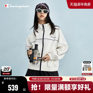 Champion冠军夹克外套女春秋新款 运动立领休闲风简约潮牌 拉链开衫