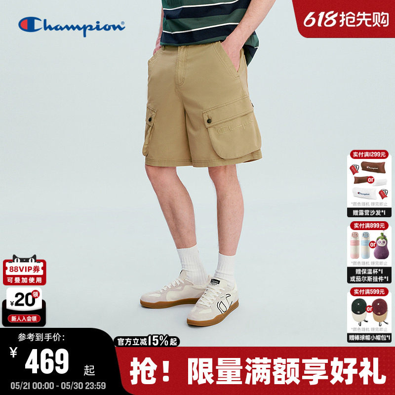 Champion冠军短裤男2026夏季新款工装风大口袋五分裤女休闲美式潮