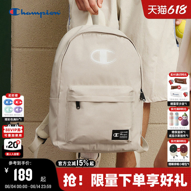 Champion冠军双肩包2026夏季新款女大容量校园书包男旅行通勤背包