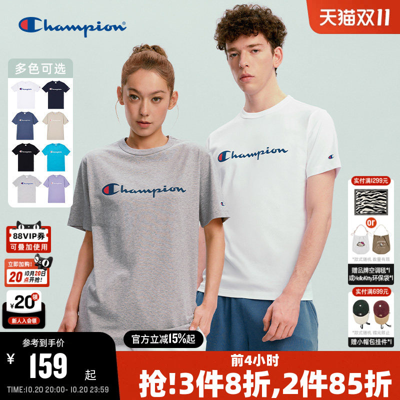 Champion冠军短袖男2026夏季新款胶印纯棉圆领T恤女休闲宽松美式