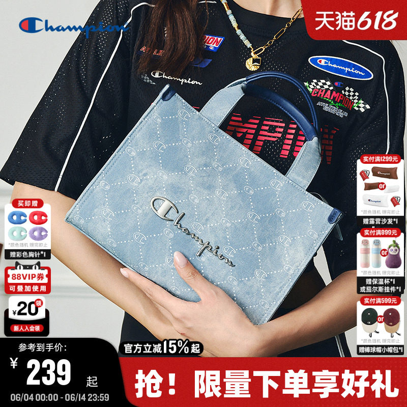 Champion冠军单肩包26夏季新款女大容量托特小方包精致斜挎手提包
