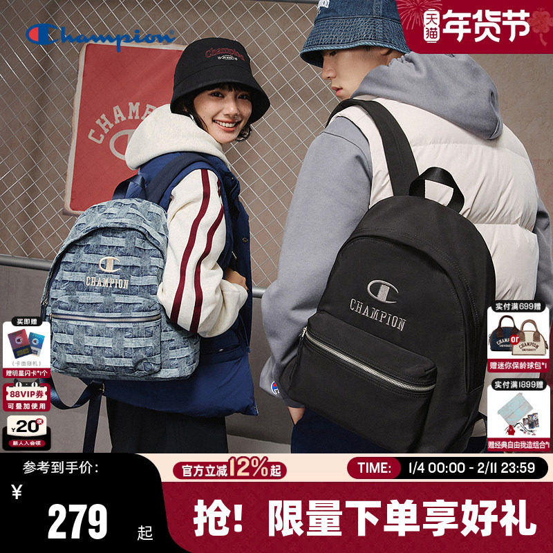 Champion冠军双肩包2026春季新款男女情侣潮流休闲户外校园通勤包