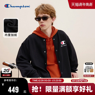 刺绣加绒夹克保暖情侣秋季 Champion冠军棒球服外套男2025冬季 新款