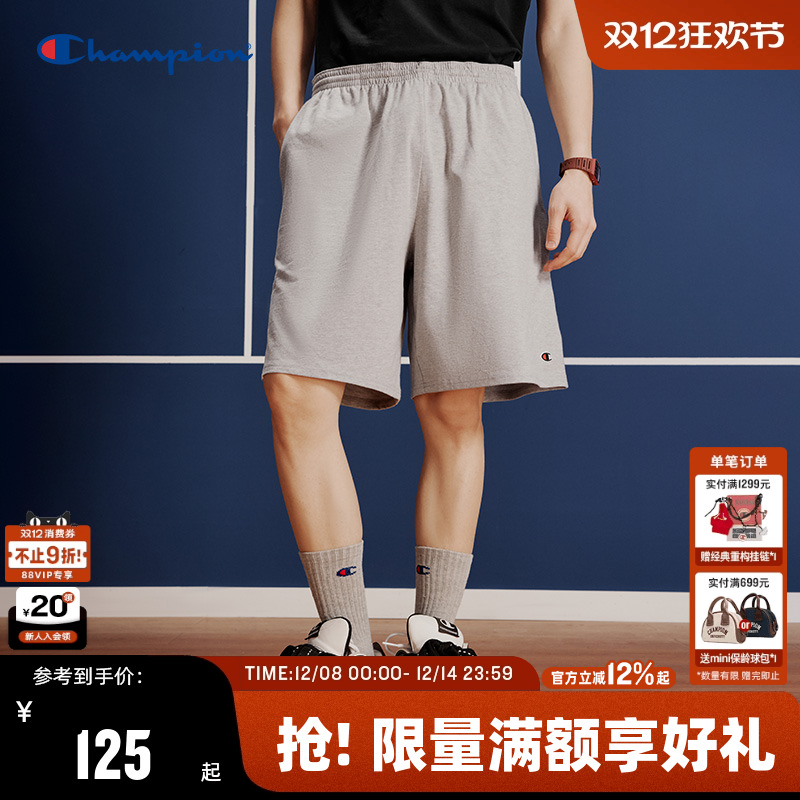 Champion冠军刺绣logo休闲短裤