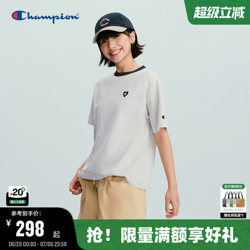 Champion纯棉短袖T恤女款宽松
