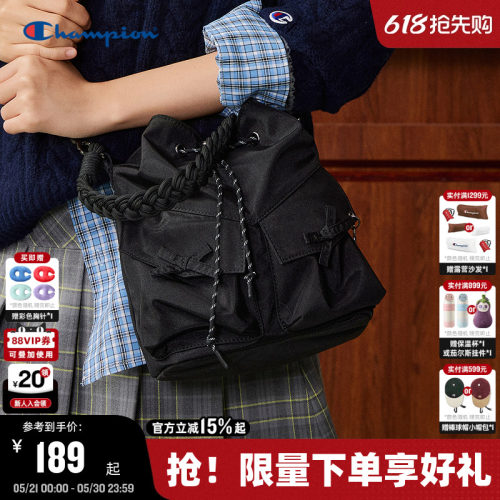 Champion冠军束口抽绳斜挎包