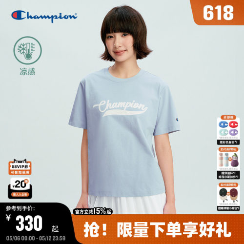 Champion凉感印花短袖T恤女款