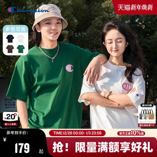 刺绣宽松美式 Champion冠军短袖 大C圆领T恤情侣款 新款 女 男2025夏季