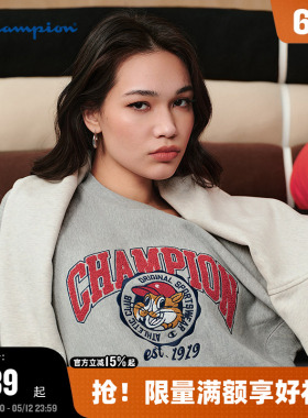 李俊濠同款Champion冠军卫衣女26春季新款圆领红色上衣男美式复古