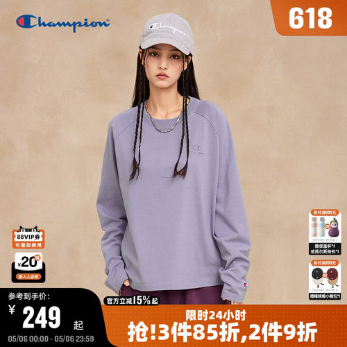 Champion冠军插肩袖长袖T恤女