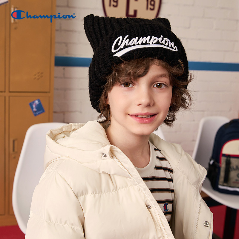Champion冠军男女童25秋冬新款复古学院刺绣LOGO潮流毛线针织帽子,童装/婴儿装/亲子装,帽子,淘宝优惠券,粉丝福利购,淘宝优惠卷