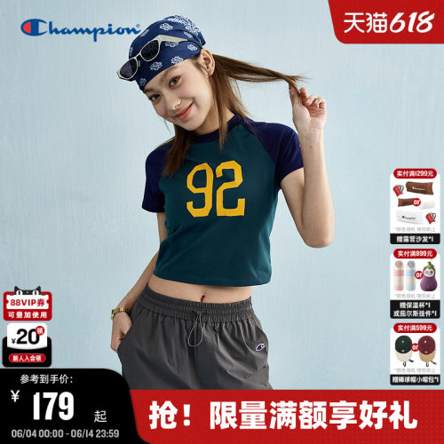 Champion冠军插肩袖圆领T恤