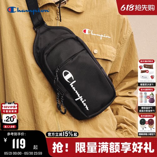Champion冠军胸包男美式运动