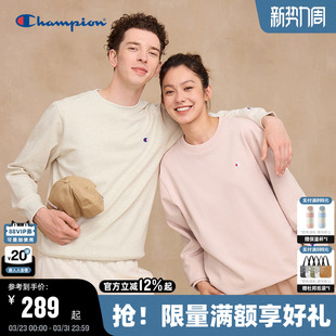 Champion冠军卫衣男2025秋季新款潮牌圆领宽松落肩情侣经典款上衣