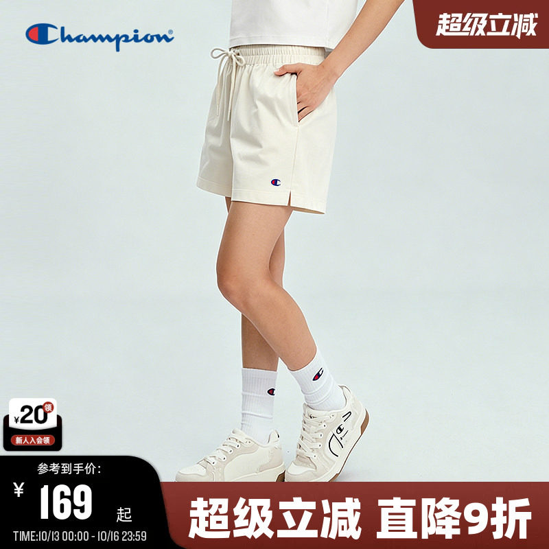 Champion冠军针织短裤女2026夏季新款纯棉外穿美式运动风热裤潮牌