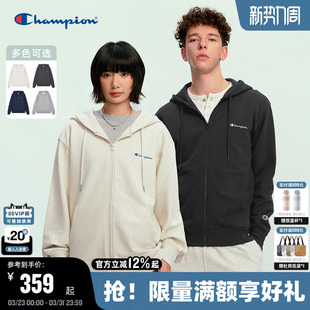 Champion冠军连帽卫衣男2026春季 刺绣小clogo上衣女简约纯棉 新款