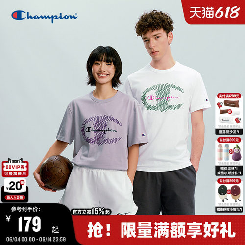 Champion冠军涂鸦印花短袖t恤