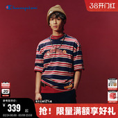 新款 T恤男2026春季 Champion冠军短袖 女新年红条纹潮 马年系列