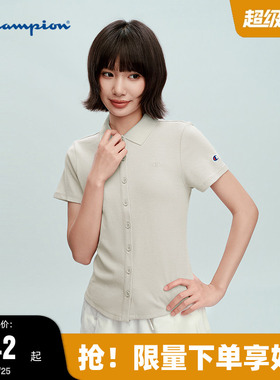 胡静怡同款Champion冠军短袖PT恤OLO衫女2026夏季新款短款修身