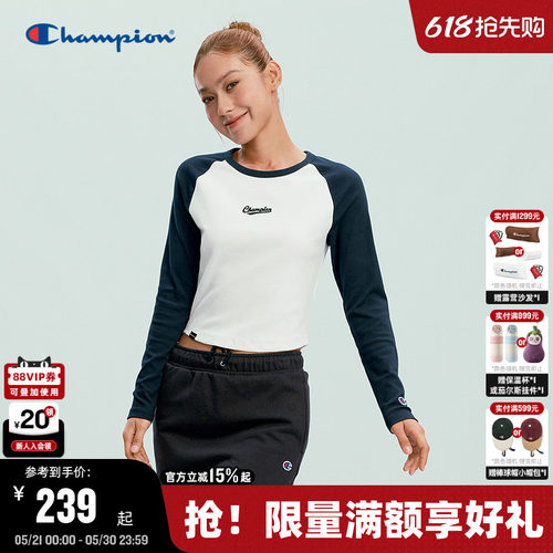 Champion冠军圆领长袖T恤
