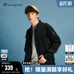 工装 翻领大口袋宽松休闲拉链开衫 风 外套男春秋款 Champion冠军衬衫