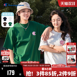 刺绣宽松美式 Champion冠军短袖 大C圆领T恤情侣款 新款 女 男2025夏季
