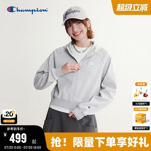 Champion连帽拉链卫衣女款