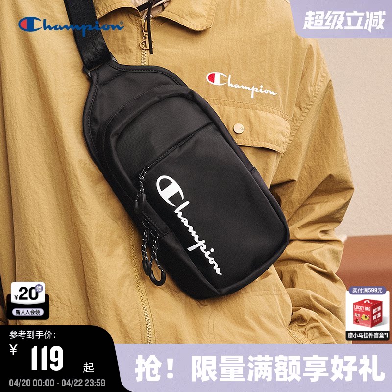 Champion冠军胸包男美式运动情侣腰包小肩包春季挎包女休闲背包