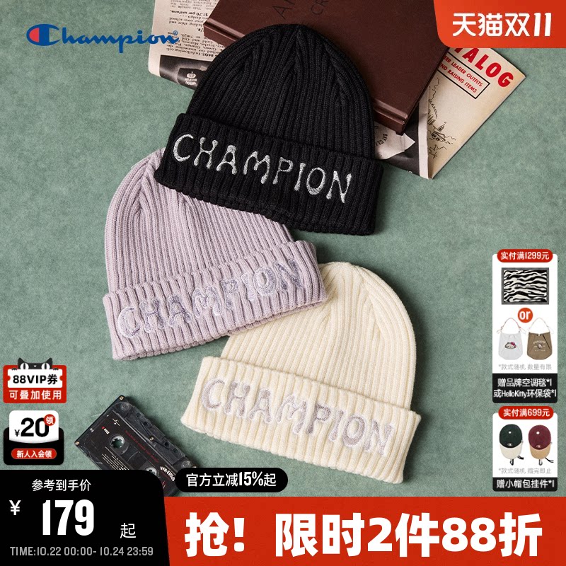Champion冠军大logo针织帽