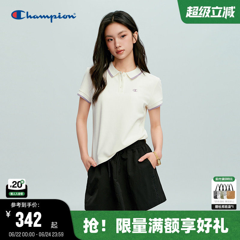 Champion休闲短袖POLO衫女款