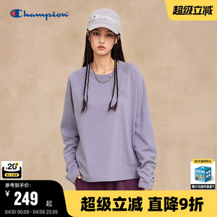 Champion冠军长袖 新款 暮藤紫都市格调风基础打底衫 T恤女2026春季