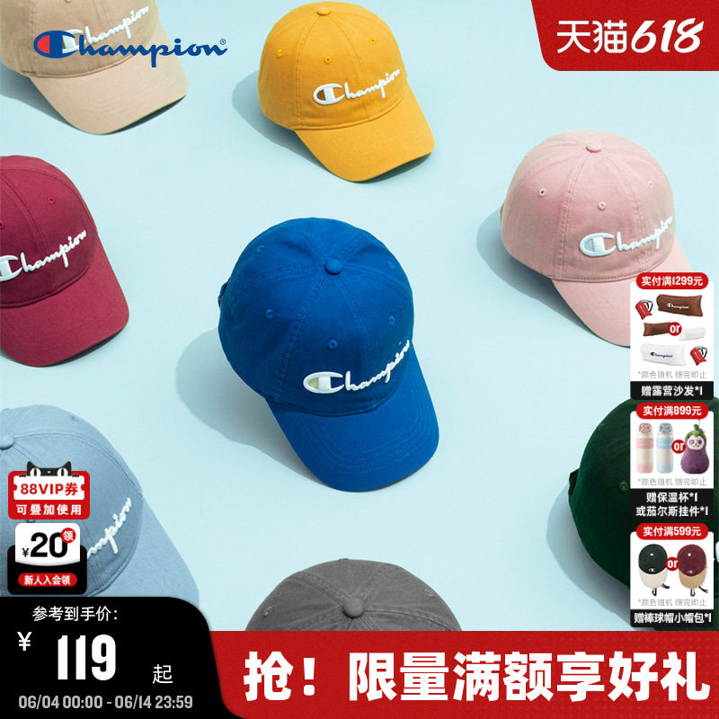 Champion冠军棒球帽情侣26夏季新款休闲鸭舌帽男红色美式运动帽女