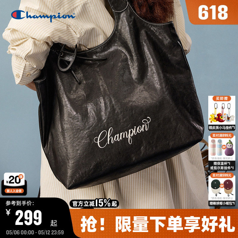 Champion冠军单肩包2026夏季新款女高级软皮托特包大容量手提包男