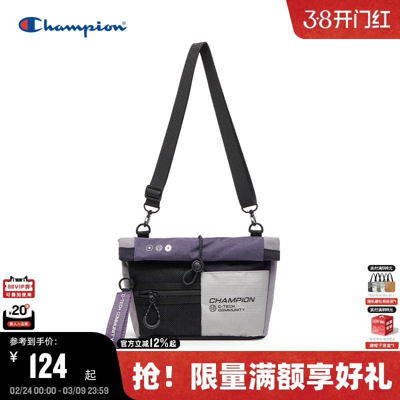 Champion冠军斜挎包2025秋冬新款男多口袋机能单肩包轻便女小方包