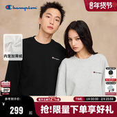 Champion冠军圆领卫衣男2025秋季 潮牌落肩上衣刺绣加绒 款 新款 经典