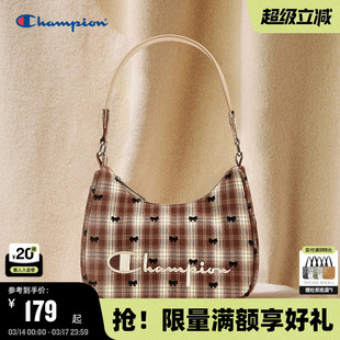 Champion冠军腋下包女2026春季新款复古风格纹单肩包潮牌蝴蝶刺绣