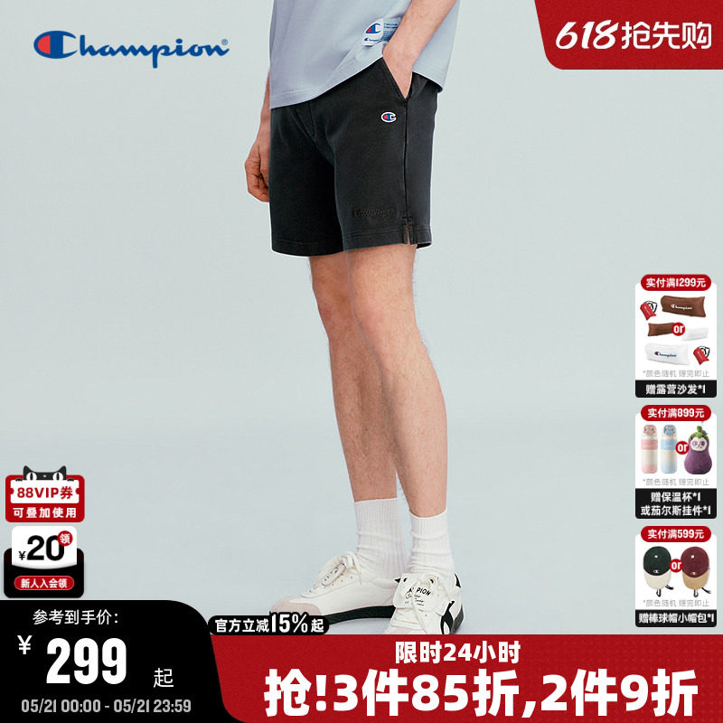 Champion冠军针织短裤男2026夏季新款运动直筒裤女短款显瘦休闲潮