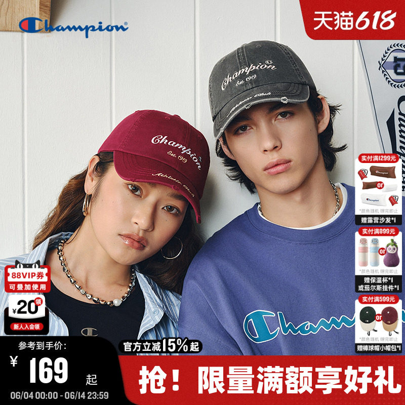 Champion冠军鸭舌帽26夏季新款女复古遮阳棒球帽男潮流户外运动帽