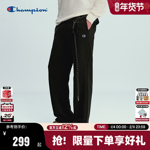 Champion冠军卫裤男2026春季新款休闲风直筒长裤纯色简约女阔腿潮