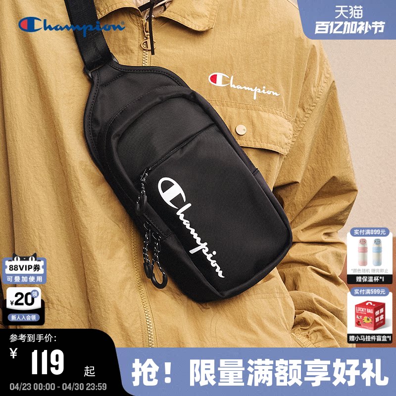 Champion冠军胸包男美式运动情侣腰包小肩包春季挎包女休闲背包