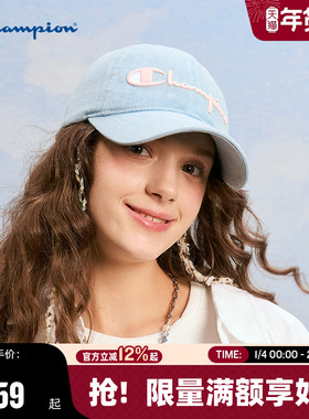 Champion冠军25秋冬新款棒球帽男女情侣休闲鸭舌帽子红色运动潮流