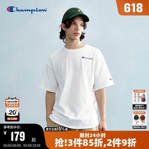 Champion冠军纯棉刺绣情侣T恤